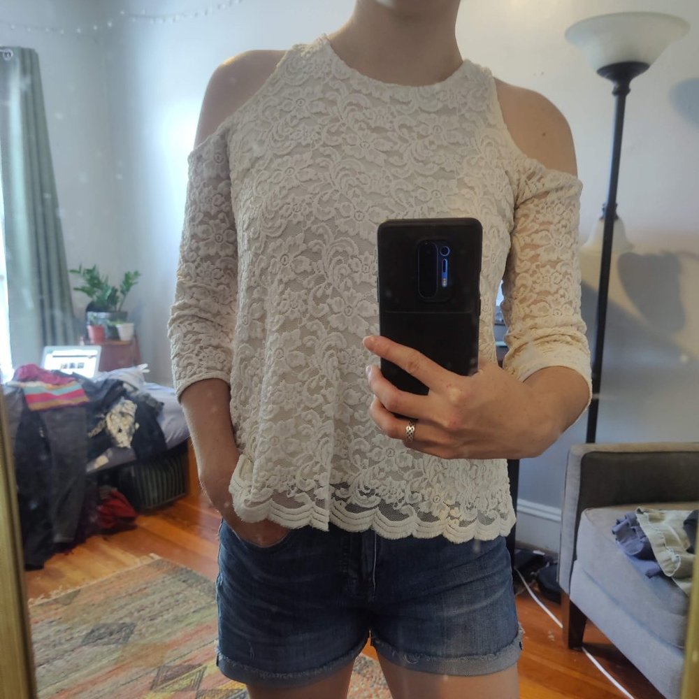 Hollister cut-out shoulder top